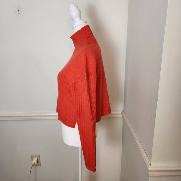 Free People Aubrey Cashmere Sweater Size XS Womens Orange Turtleneck Pullover - Picture 5 of 11